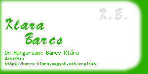 klara barcs business card